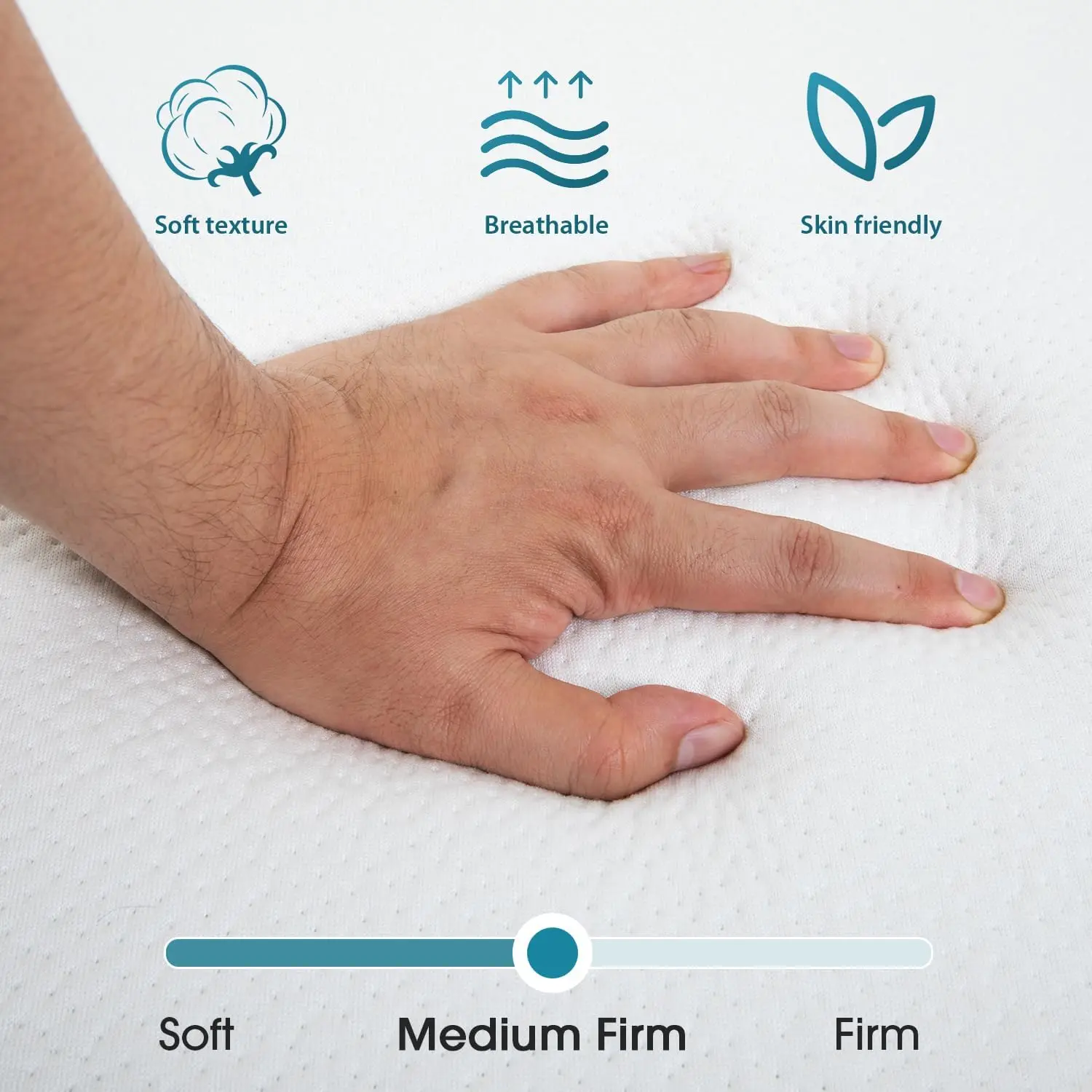 

3 Inch Folding Memory Foam Mattress Tri Fold Mattress With Washable Mesh Cover, Portable Mattress Topper Non-Slip Bottom