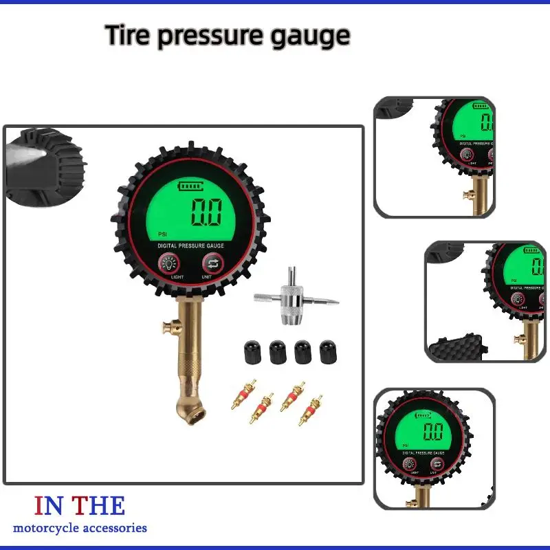 Tire digital manometer detection meter Tire monitoring meter Large screen display Quick manometer Cycle manometer