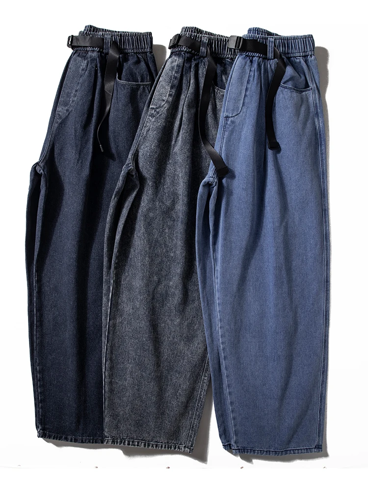 

Trendy Loose Men's Casual Jeans Retro American Sle Spring Autumn Wide Leg Denim Pants Youth ular Daily Wear Cotton 00%