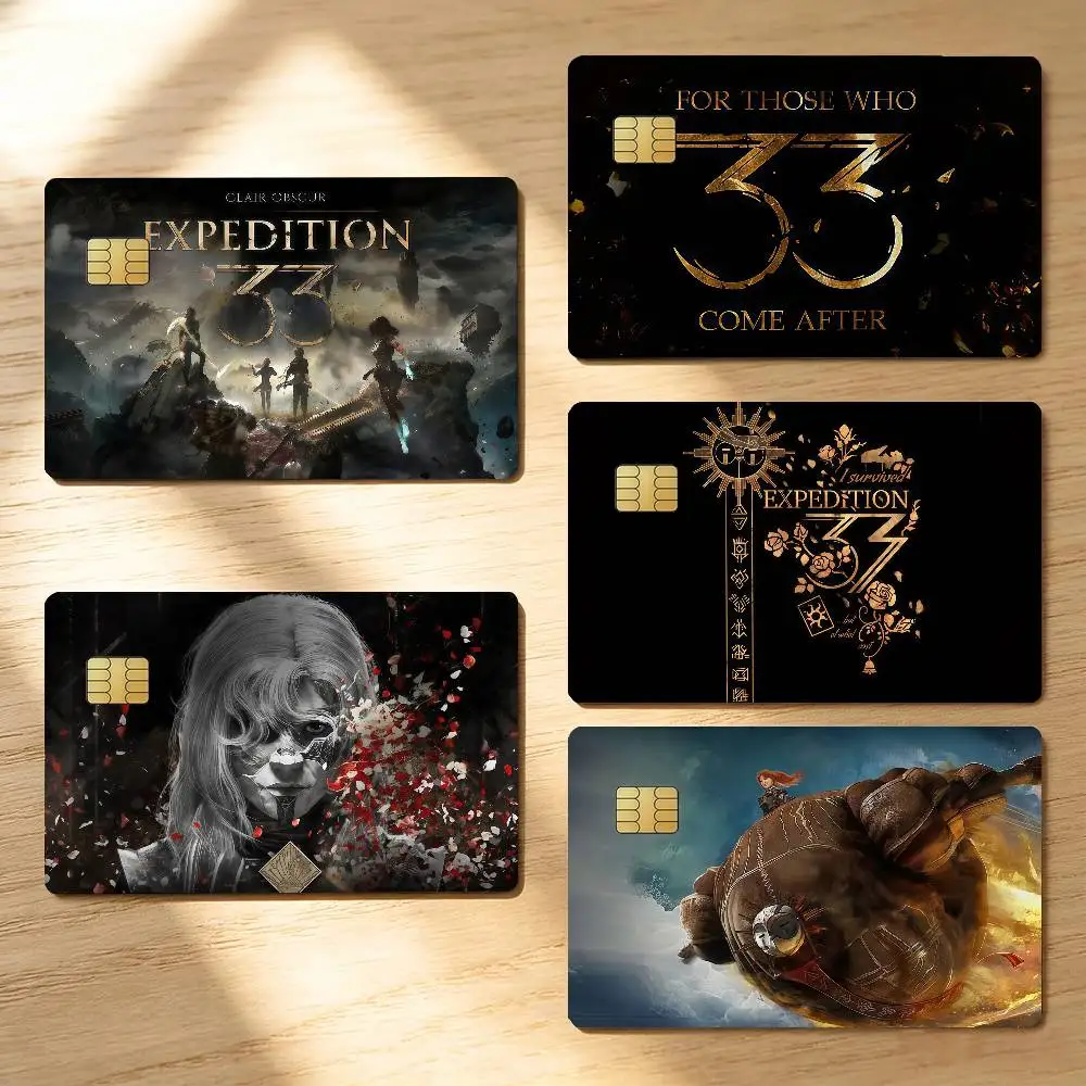 Game E-Expedition 33 Credit Skin Cover Card Stickers 4PCS Film Bus Pass Front Decoration Bank Debit Waterproof