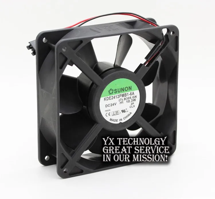 For SUNON New and KDE2412PMB1-6A 12038 120mm 24V 10.3W inverter cooling fan 120*120*38mm