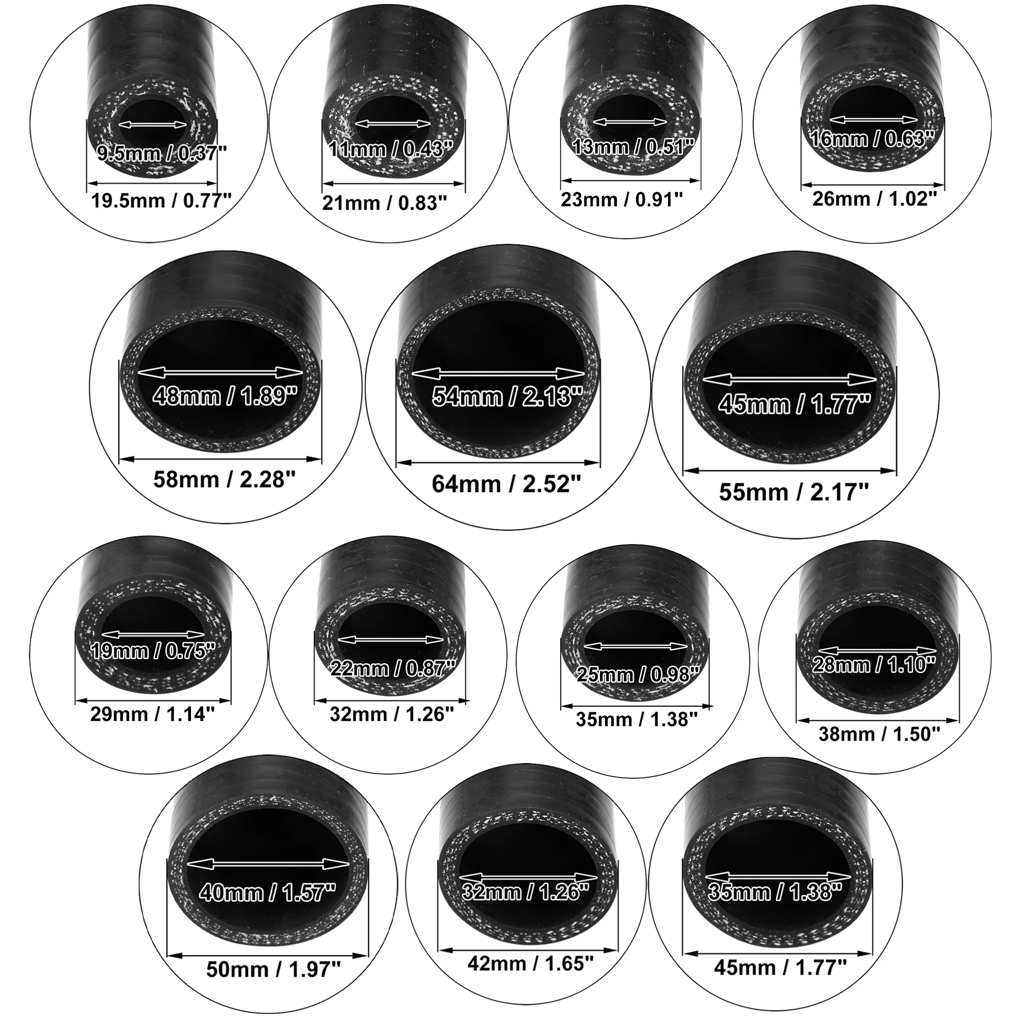 UXCELL 90 درجة 9.5/11/13/16/19/22/25/28/32/35/40/45/48/54 مللي متر الكوع سيليكون خرطوم المقرنة المبرد أنبوب 150*150 مللي متر الأحمر