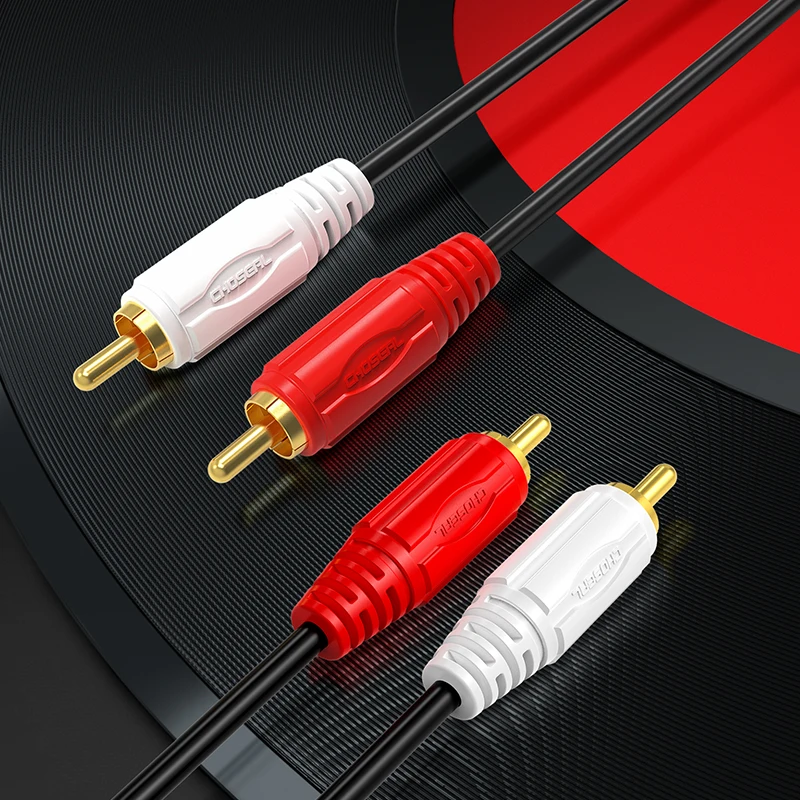 CHOSEAL RCA Cable 2RCA Male to 2RCA Male Stereo Audio Cable for Home Theater DVD VCD Amplifier