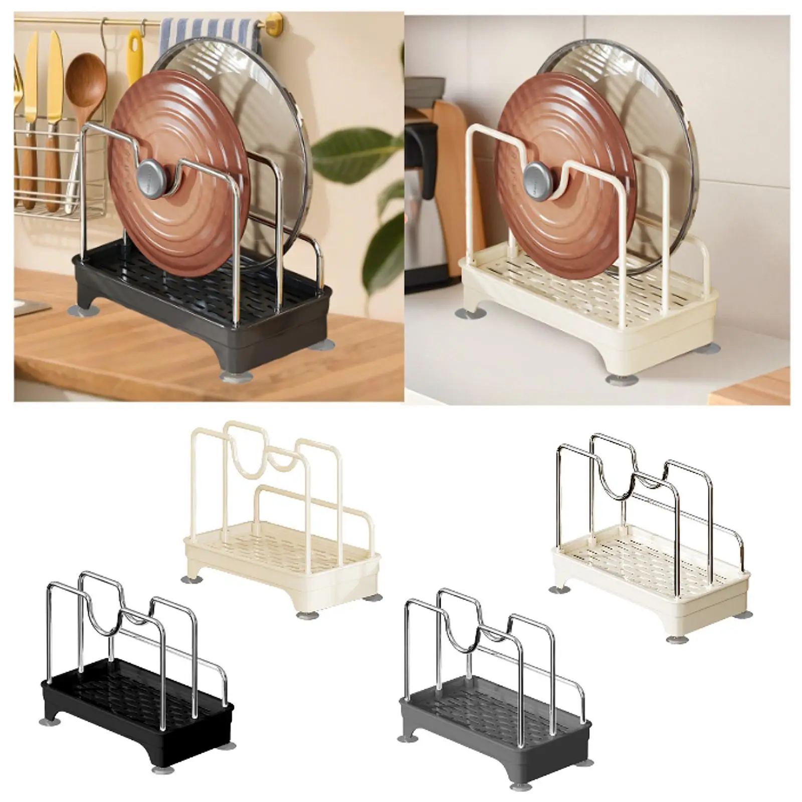 

Органайзер для крышки кастрюли и сковороды, держатель для крышки кастрюли из нержавеющей стали, подставка для крышки кастрюли, подносы для кухонной утвари и