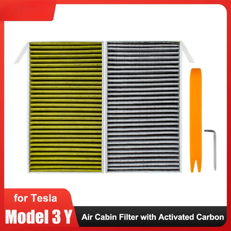 2Pack Car Air Filter for Tesla Model 3 Y 3rd Air Conditioner Cabin Filter with Activated Carbon Replacement Model3 Accessories