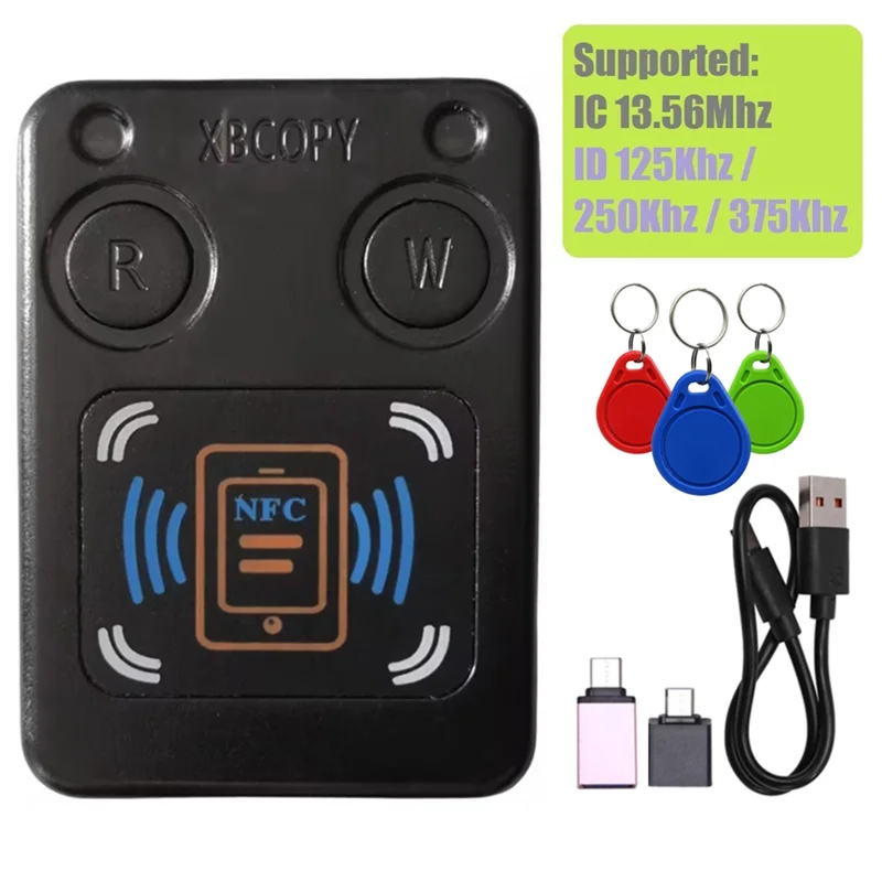 

FUFU NFC RFID Smart Chip Card Reader Copier +3XUID Keychain IC 13.56Mhz ID 125Khz 250Khz 375Khz RFID Token Clone Duplicator