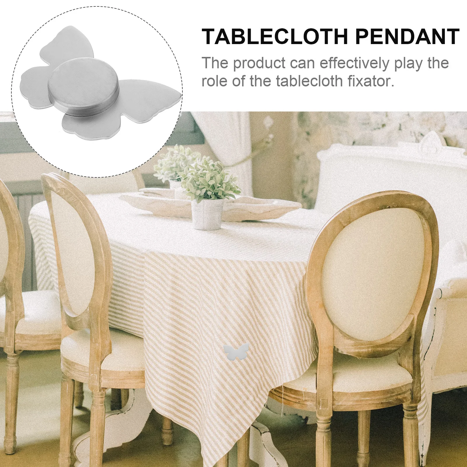 

4 Pcs Tablecloth Pendant Decoration Cover Fixed Pendants Fixing Irregular Holder Fastener Stainless Steel Fixator Buckle Clamp