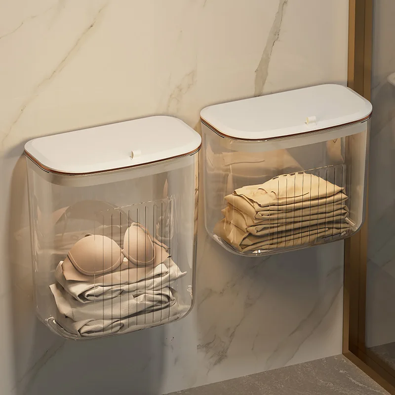 

Wall hanging storage box Bathroom laundry bucket Household kitchen with lid toilet sewn trash can Laundry basket laundry basket