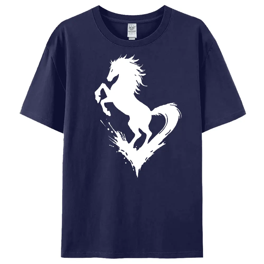 Felpa cavallo minimalista 2026 Zodiaco Girocollo Maglietta Regalo di Capodanno Lunare Abbigliamento Donna Moda Casual Top in cotone Vacanza T