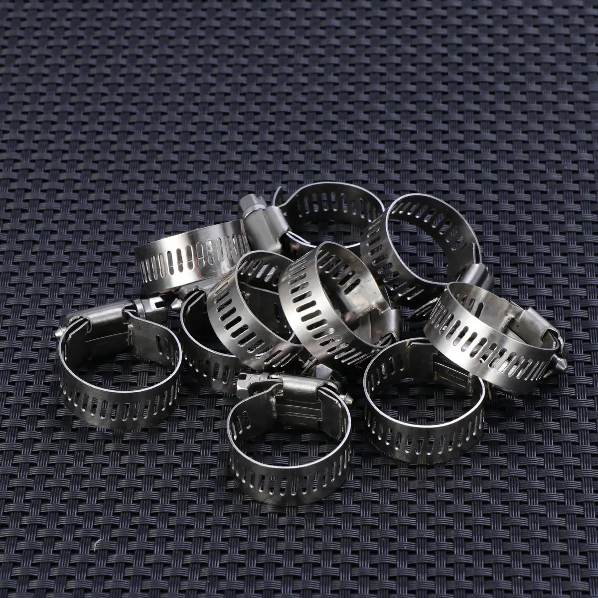 

10Pcs Stainless Steel Hose Clamps Adjustable Worm Gear Clamps for Air Water Fuel Silicone Vacuum Hose Automotive Use 14-27Mm