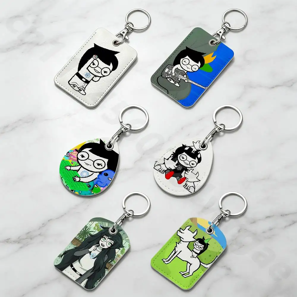 J-Jade Harley H-Homestuck Holder Keychain For Bank Business Work Card Holder Student Card Protective Case Bus Card