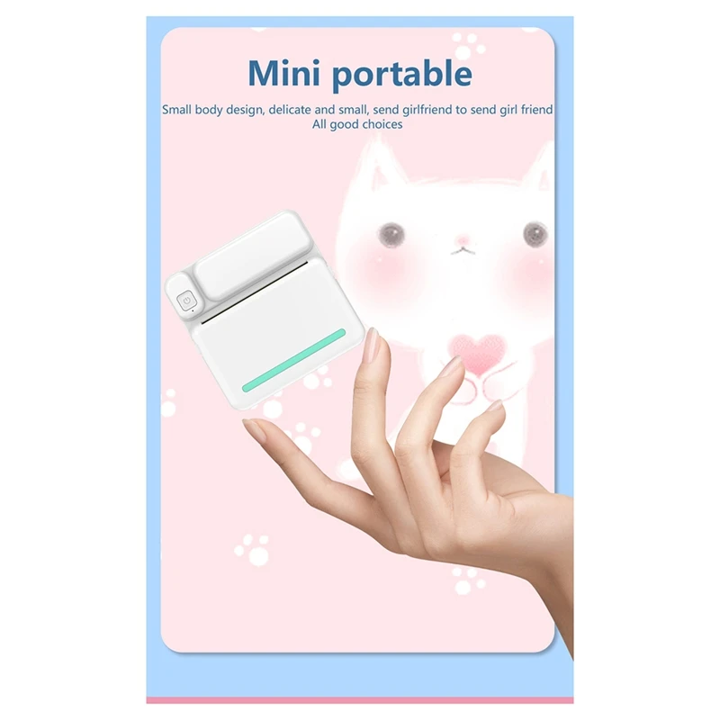 C19 Mini Printer Portable Thermal Printer Photo Pocket Thermal Label Printer 58Mm Printing Bluetooth Android IOS
