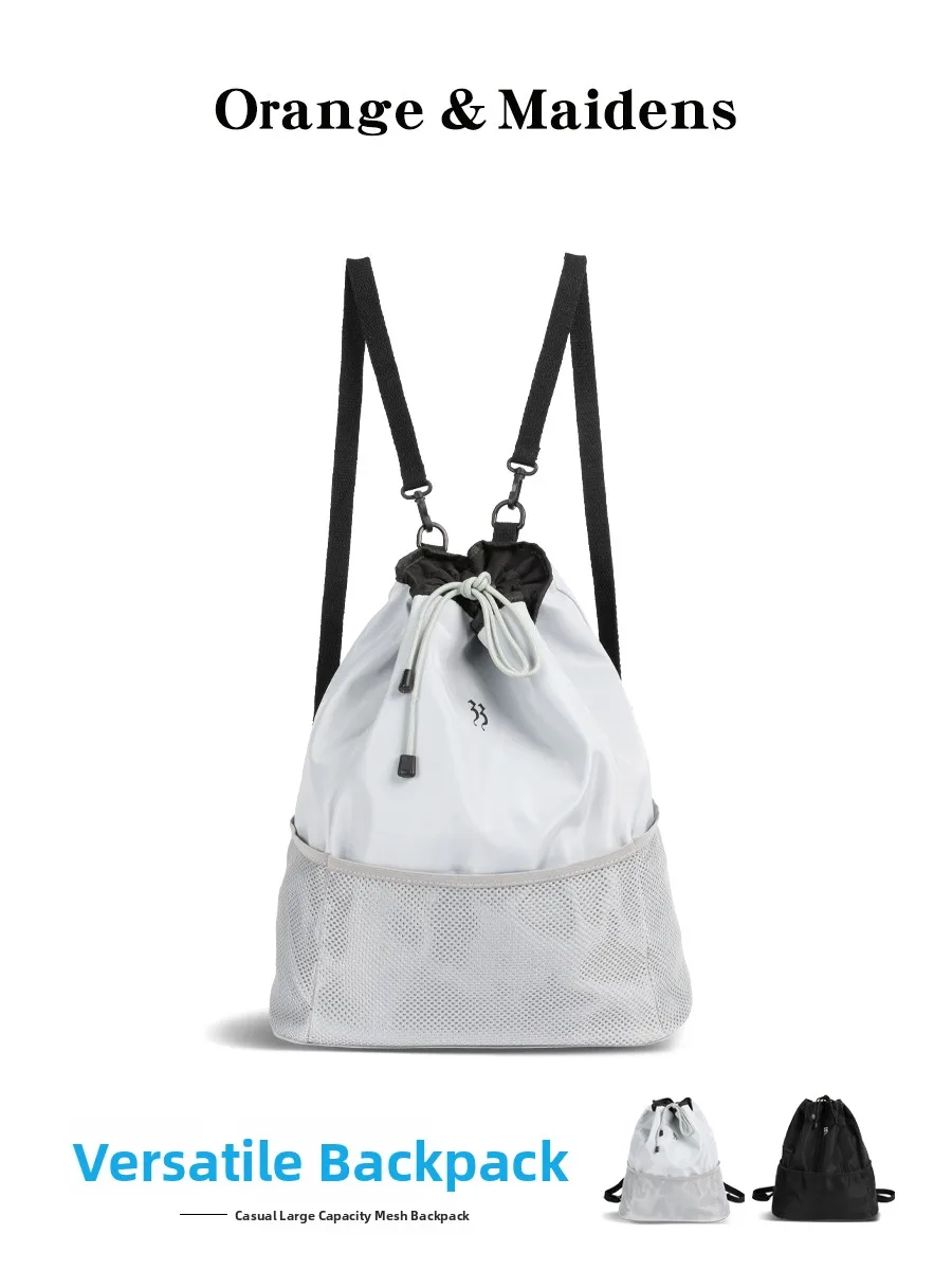 

Nylon Bapa Large Capaci Dstring Closure Travel Bag ex Youth Casual Pure Color Soft Handle Foldable Durable