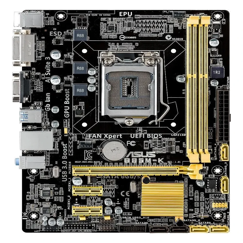 Asus B85M-K základní deska podpora jádra i7/core i5/core i3/pentium/celeron LGA1150 2xddr3 1600mhz 16gb uatx H85 základní deska