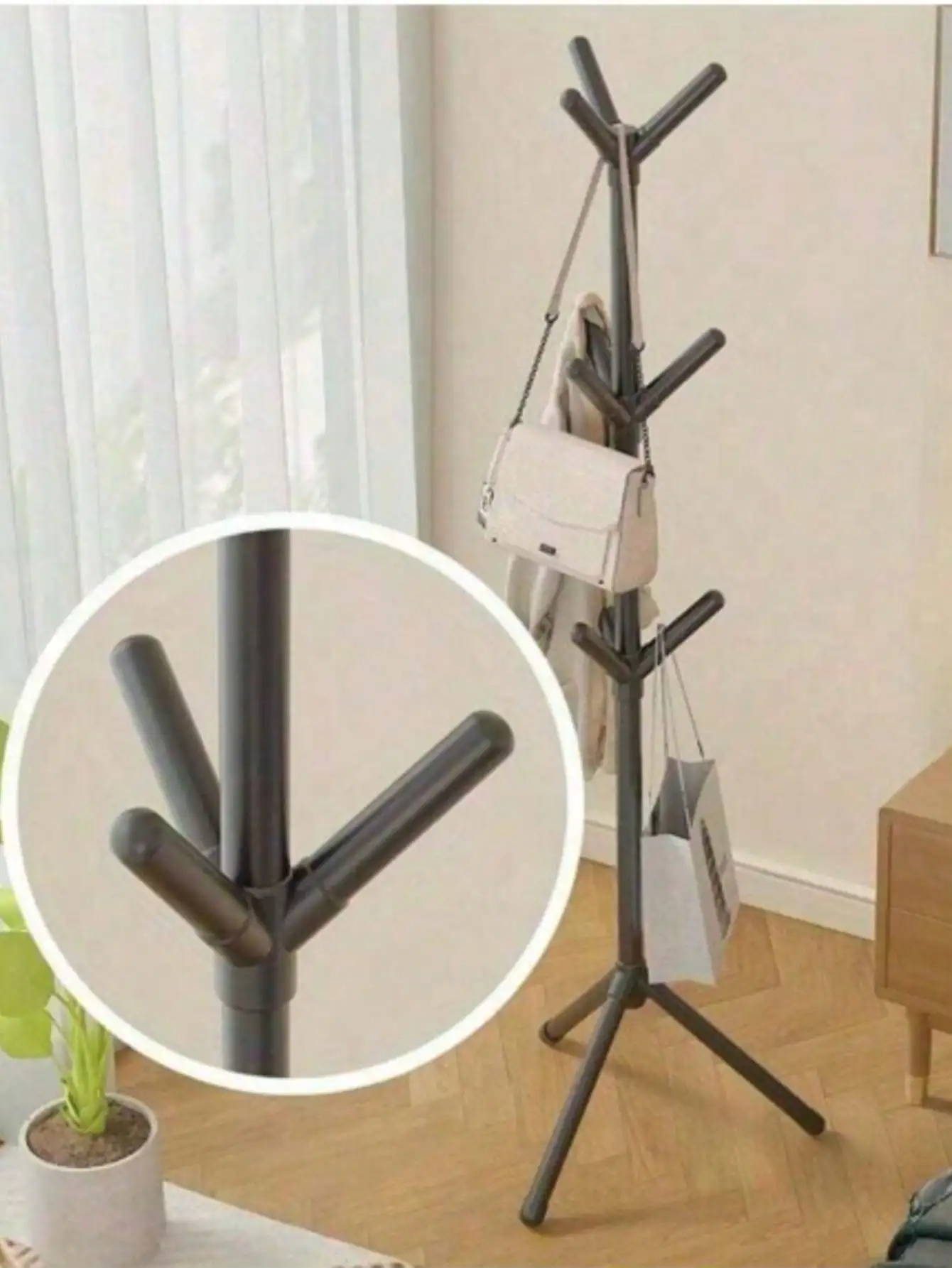 ミニマリストフロアスタンドコートラック – 軽量シングルポールハット＆ガーメントハンガー