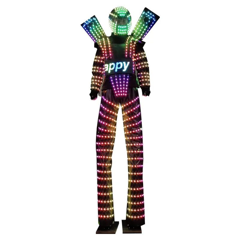 

LED robot clothing bar luminous stilt clothing stage performance dance props programming