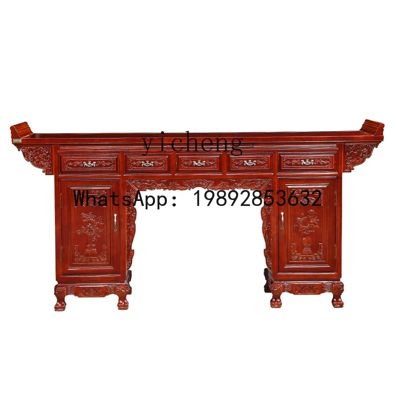 LYY Solid Wood Altar Cabinet Mid-Hall Table Altar a Long Narrow Table Altar Incense Burner Table