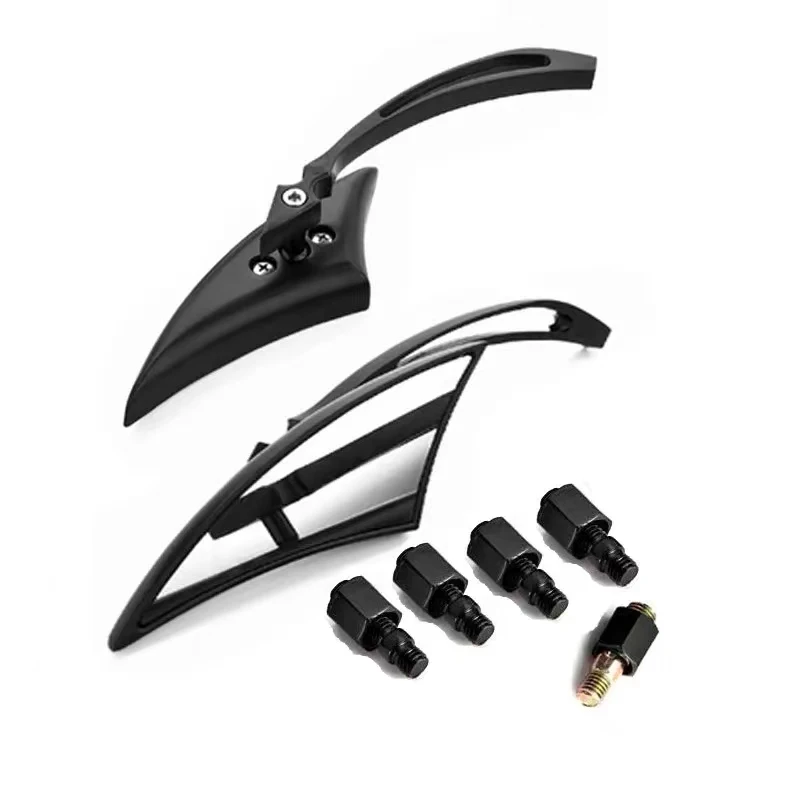 دراجة نارية أسود/كروم 8 مللي متر 10 مللي متر المرايا الجانبية لهوندا الظل VTX كاواساكي فولكان سوزوكي GSX-R ياماها الخامس ستار 1100 #4