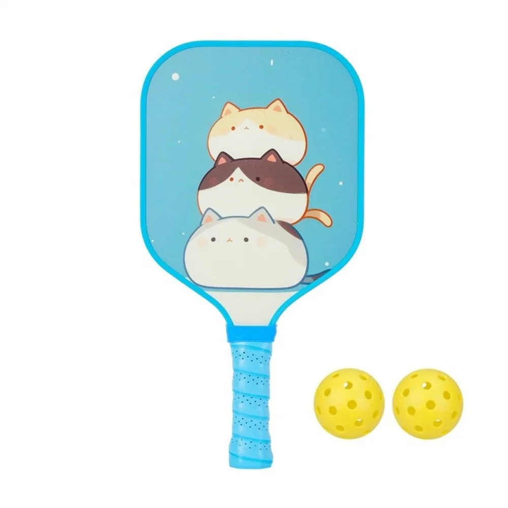 Mermaid Cat Pickleball Paddle Toys with 2 Pickleballs Honeycomb Core Pickleball Paddle Set Cartoon Lightweight