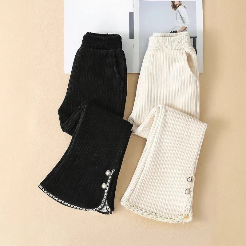

2026 Girls‘ Fleece-Lined Casual Pants for Autumn Winter, Thick Long Trousers for Big Kids, Warm Everyday Bottoms New Arrival