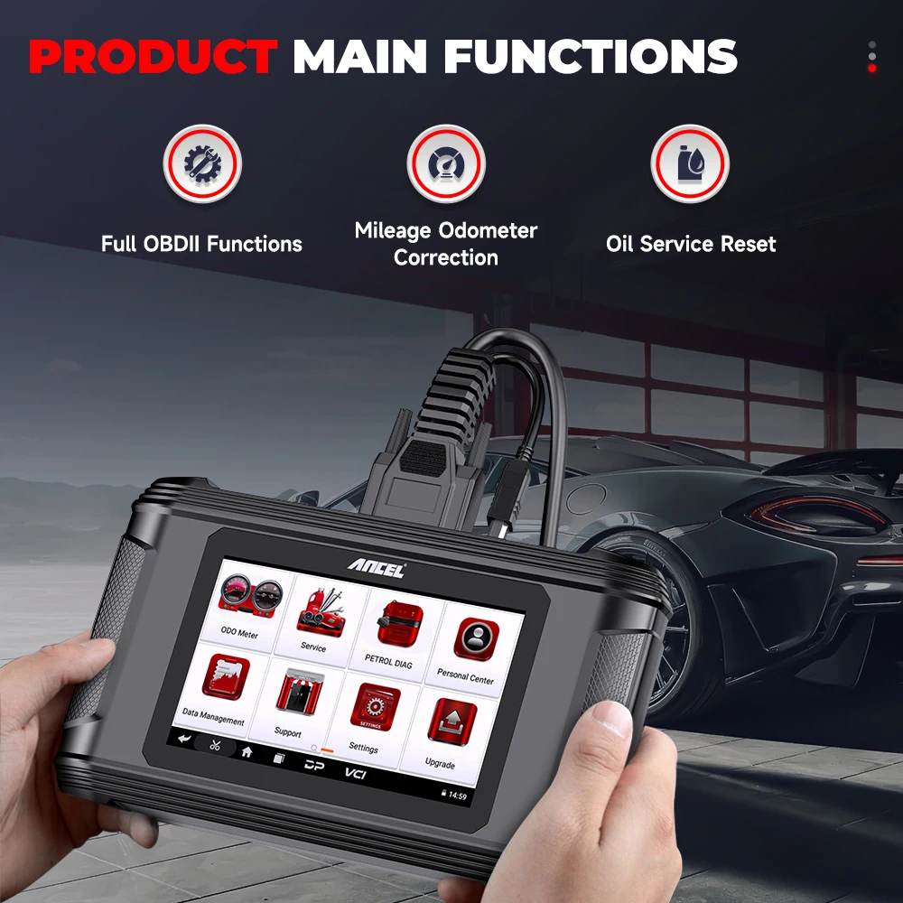 2025 ANCEL DM500 EU USA Scanner Stock Code Reader with Oil Reset Change Mileage Car Cluster Correction Tool 1-Year Warranty
