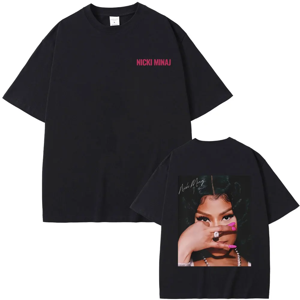 Rapper Nicki Minaj World Tour Country Music Double Sided Print T-shirts Men Women Hip Hop Oversized Tshirt Fashion Streetwear