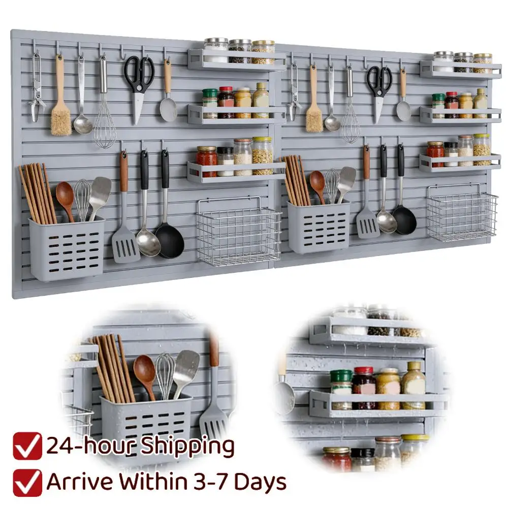 

Комплект из 2 панелей Slatwall 4x8 футов, ПВХ, для гаража, высокая нагрузочная способность, водонепроницаемые, огнестойкие, для мастерской, комнаты для рукоделия, гаража
