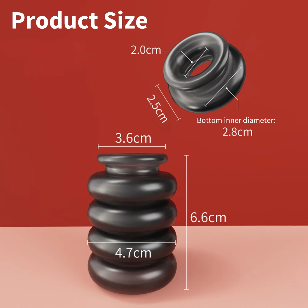 Sex Toy for Men Penis Ring Reusable Male Chasity Cage Scrotum Stretcher Delayed Ejaculation Silicone Cock Ring Penis Enlargement - Image 3