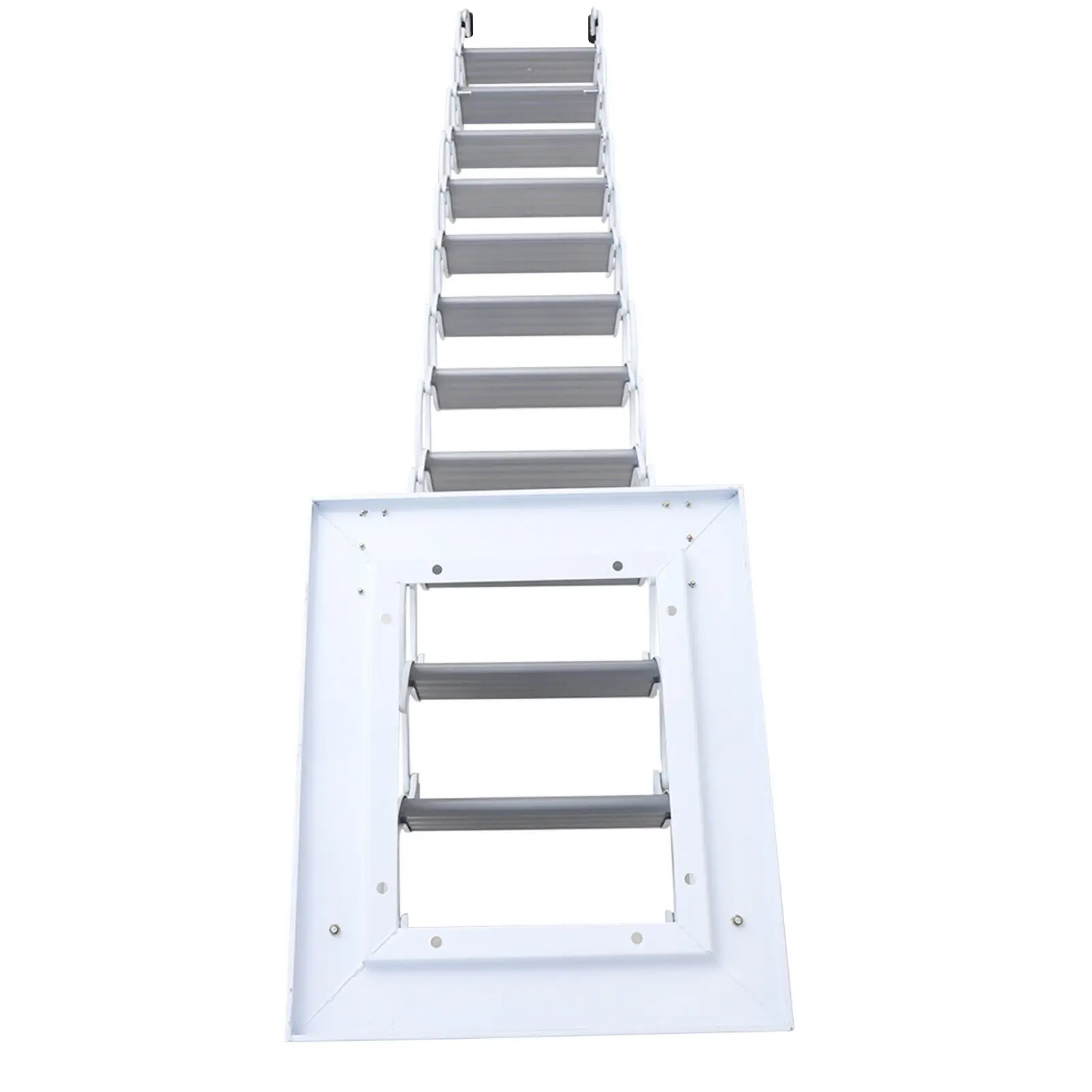 882 LBS White Wall Mounted Folding Loft Ladder Stairs Attic Ladder Loft Stairs