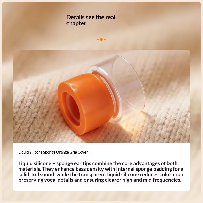 Liquid Silicone Sponge Ear Tips For Sony WF-1000XM6 Headphones Earbuds Noise-Canceling Orange Accessories for XM5/XM4 Ear Plugs view 6