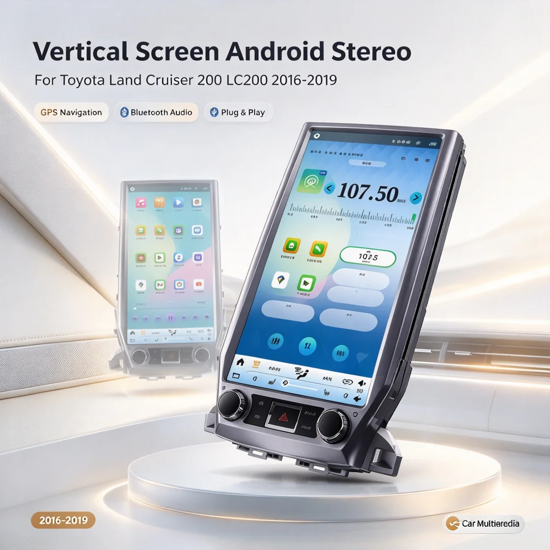 13.8 Inch Android 14 For Toyota Land Cruiser 200 LC200 2016 - 2019 Car Radio Multimedia Video Player GPS Navigation Wifi CarPlay