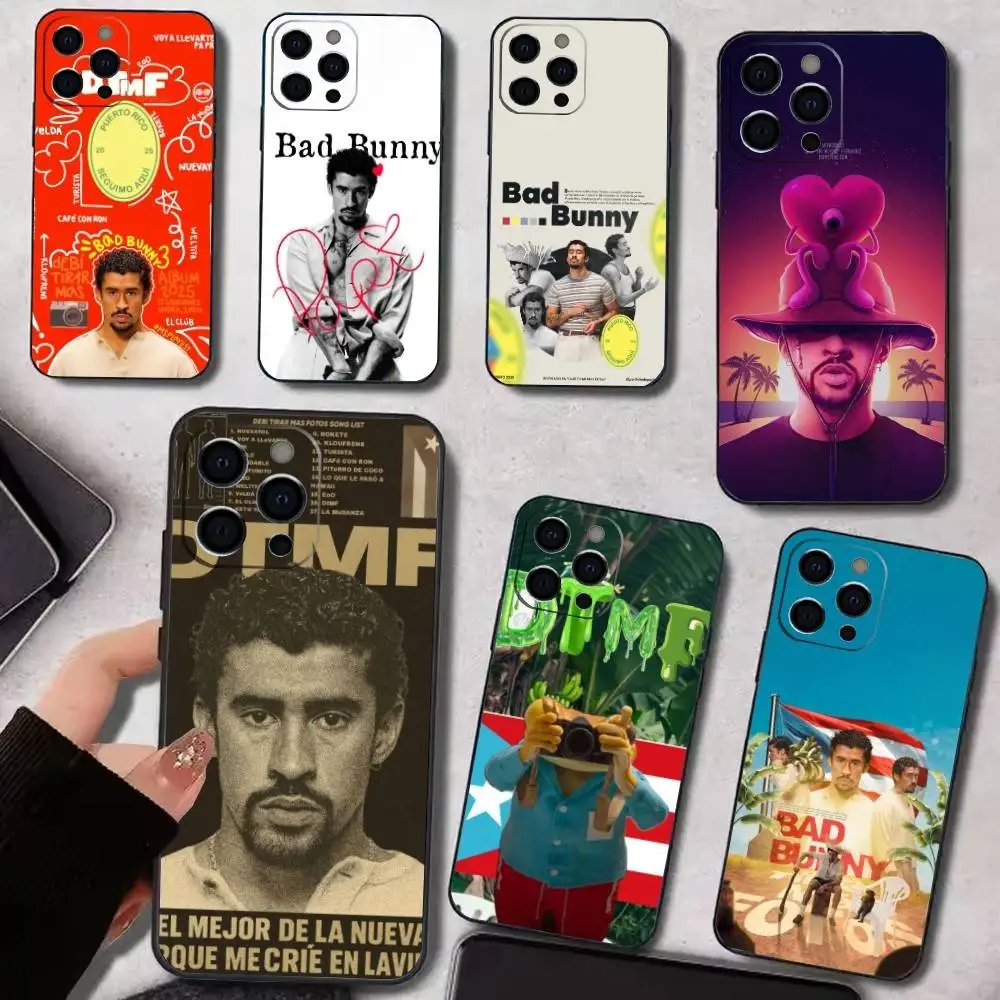 

Avant-garde D-DtMF B-Bad B-Bunny Phone Case For iPhone17,16,15,14,13,12,11 Plus,Pro Max Soft Black Cover