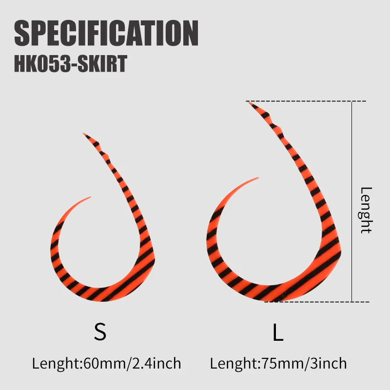 TEASER 5pcs/bag HK053-SKIRT Silicone Thread Ribbon DIY Handmade Fishing Lure with Flaming Moon Hook. Silicone Thread Skirt.