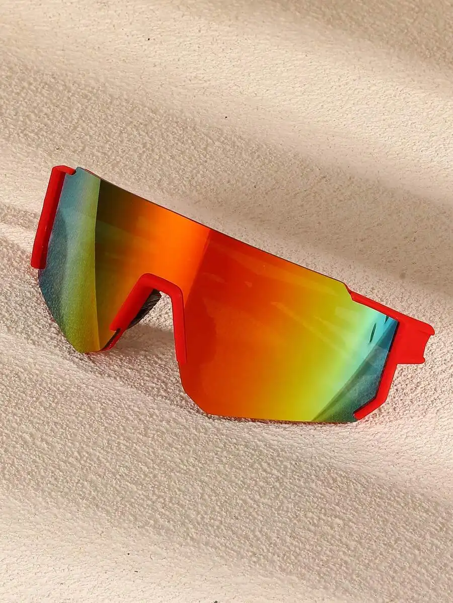 

Men Street Style Mirrored Reflective Y2K Fashion Sunglasses For Outdoor Cycling Running Mountaineering Skiing Beach Travel