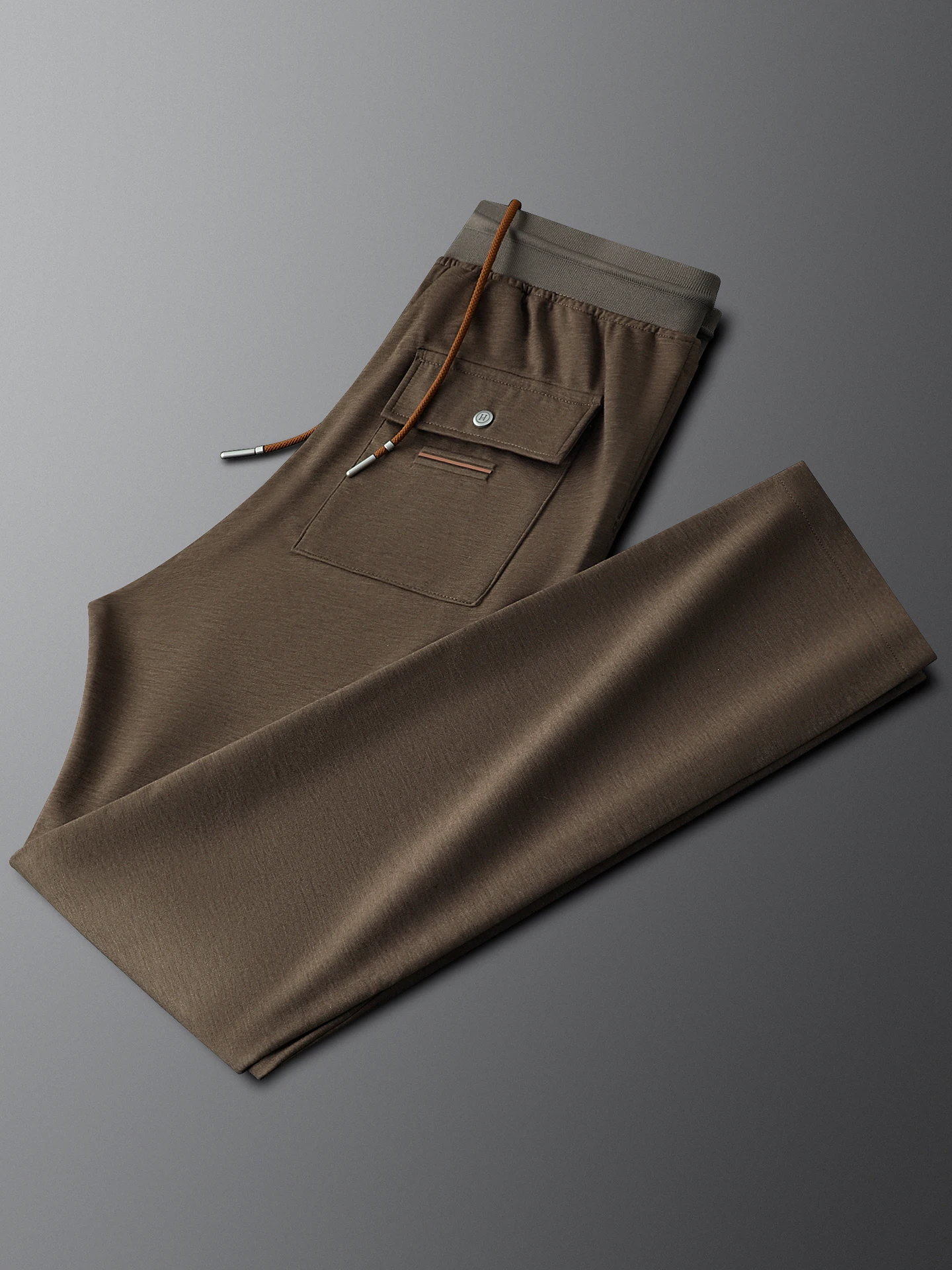 

Мужские повседневные брюки из лиоцелла, устойчивые к сминанию, коричневые, приталенные, прямого кроя, для весны и лета, новые, для города и поездок на работу