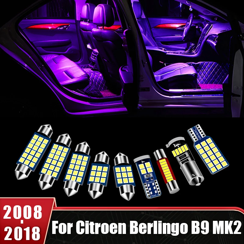 

For Citroen Berlingo B9 MK2 II 2008 2009 2010 2011 2012 2013 2014 2015 2016 2017 2018 Car LED Lights Interior Lamps Accessories