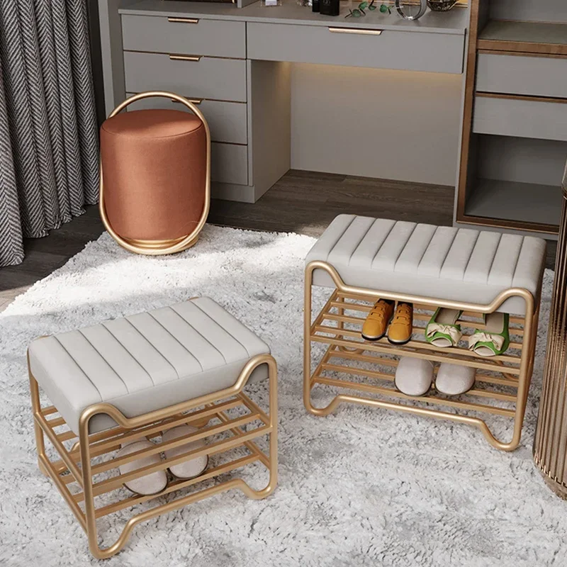Nordic Entryway Bench with Built in Shoe Rack and Padded Seat Modern Space Saving Furniture for Compact Home Apartment Entry