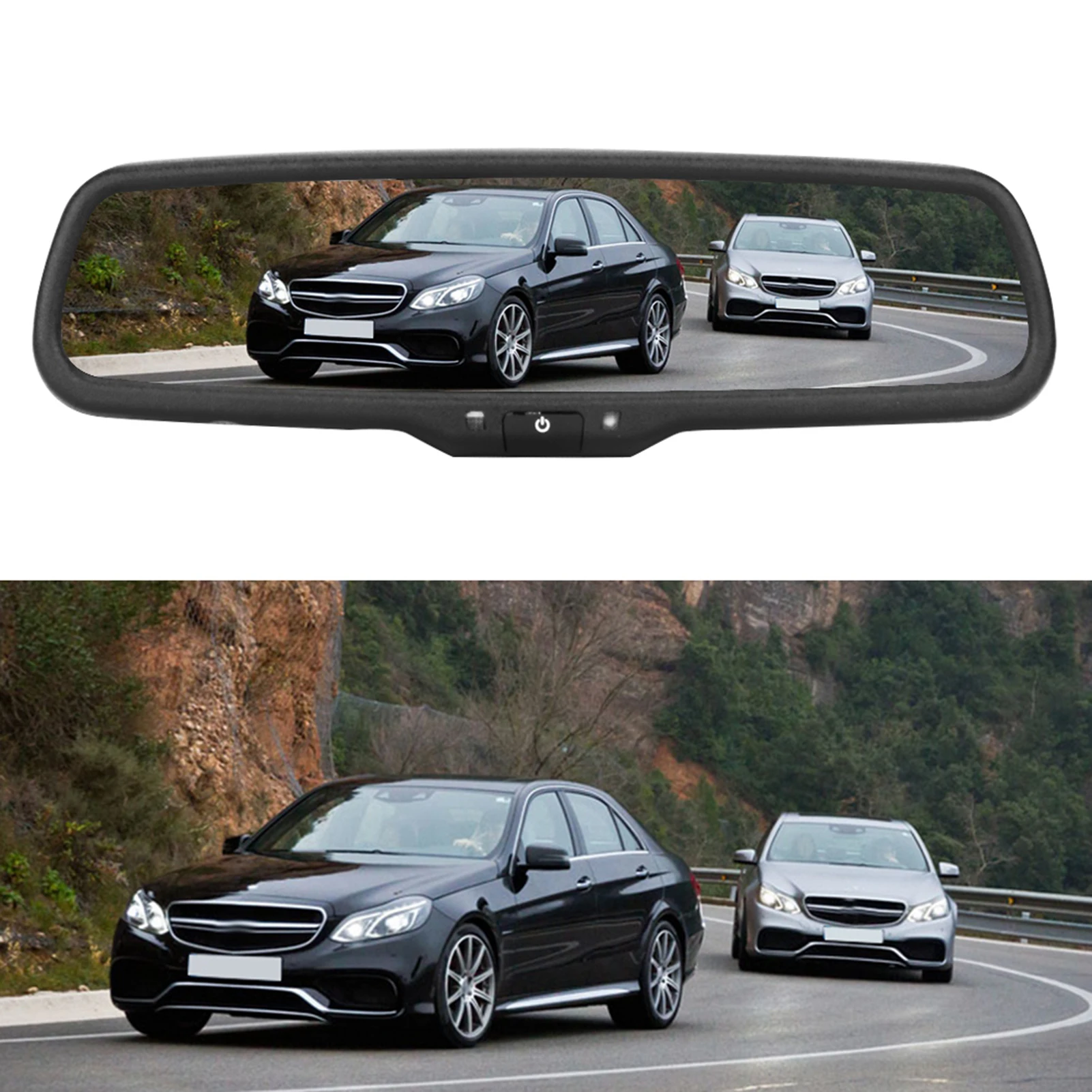 

4.3inch Car Rearview Mirror Auto Dimming Monitor With Bracket Black Rear View Monitor Rearview Monitor Rearview Mirror Monitor