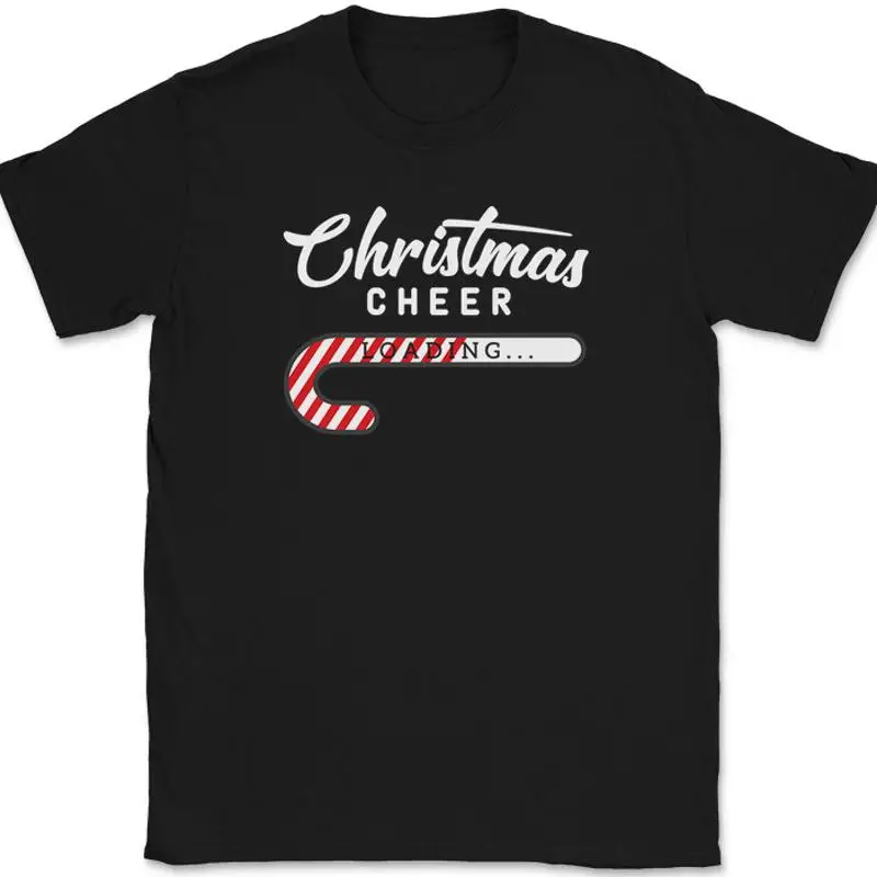 

Рождественская футболка Cheer Loading Забавная рождественская праздничная подарочная футболка Санта-Клауса