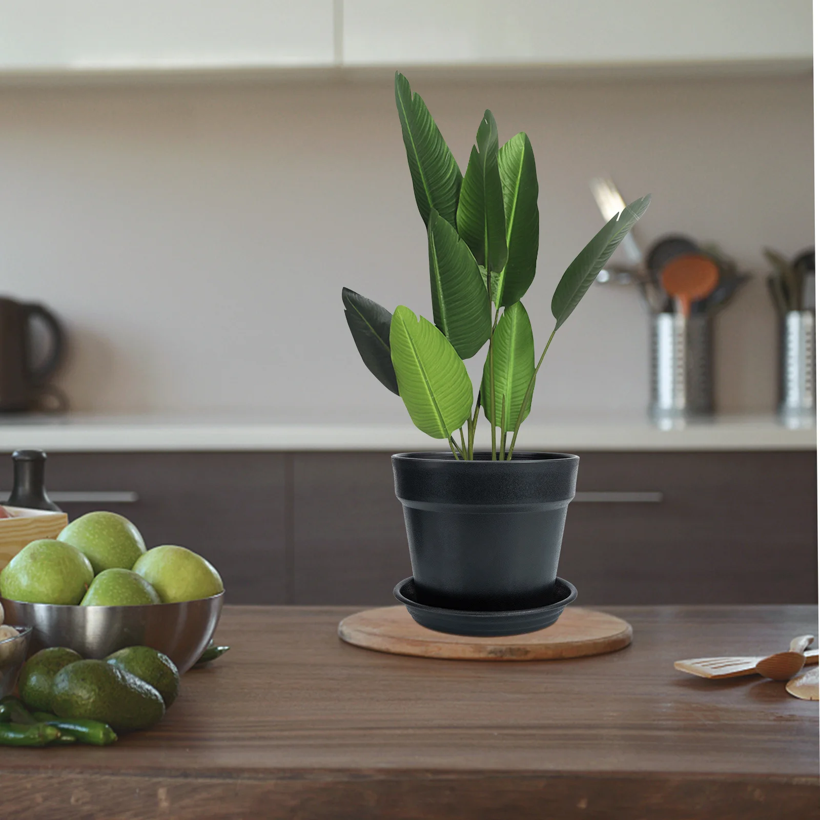 

2 set Resin Flower Pots 6.7 Inch Plastic Plant Pot With Drainage Holes For Garden Balcony Indoor Outdoor Plants Pp Flower