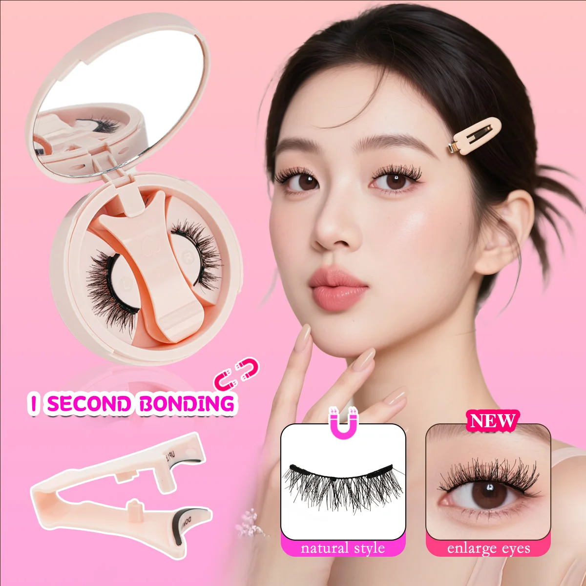 1 Pair Cat Eye Magnetic Eyelashes Set Natural Light Eyelash Extension Tools Reusable False Eyelashes With Tweezers Makeup New