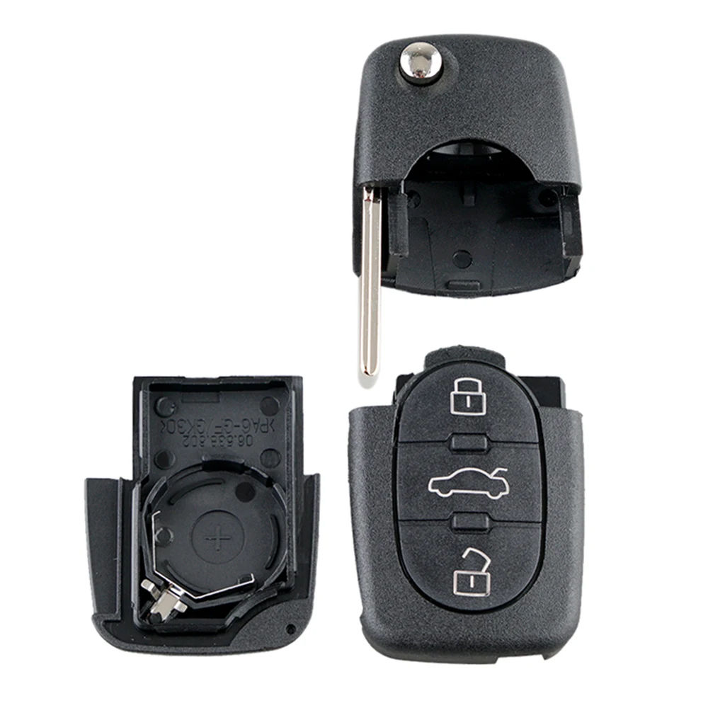 Car Key Shell Case Concise Style Car Key Replace Accessories 3 Button Flip Remote For Audi A2 A3 A4 A6 A8 TT Keys