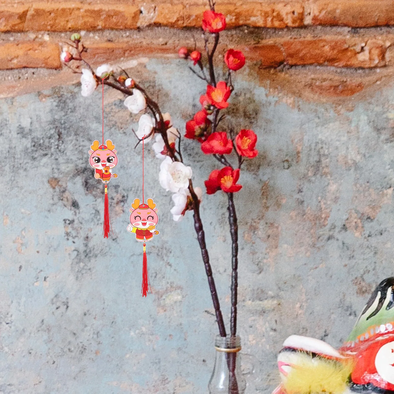 6 قطعة النمط الصيني التقليدي حلي معلقة المعلقات احتفالية مشرقة لحفلة رأس السنة الجديدة مكتب متجر الديكور جدار قابل لإعادة الاستخدام #6