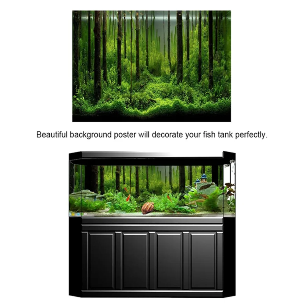 

Beautiful PVC Aquarium Background 61*30cm Underwater Theme Fish Tank Poster Forest Decoration Paper Aquarium Poster Aquarium