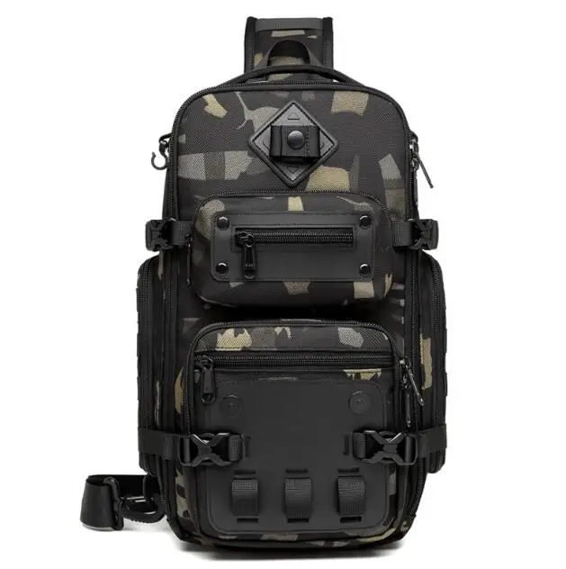 OZUKO  Waterproof Crossbody Shoulder Daypack for Outdoor Walking Hiking TrekkinTactical Backpack Chest  Bag Sling Bags for Men