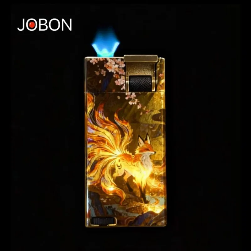 

Ветрозащитная зажигалка JOBON «Девятихвостая лиса», плоская ретро-зажигалка с креативным дизайном, персонализированная бутановая зажигалка, роскошный подарок для парня