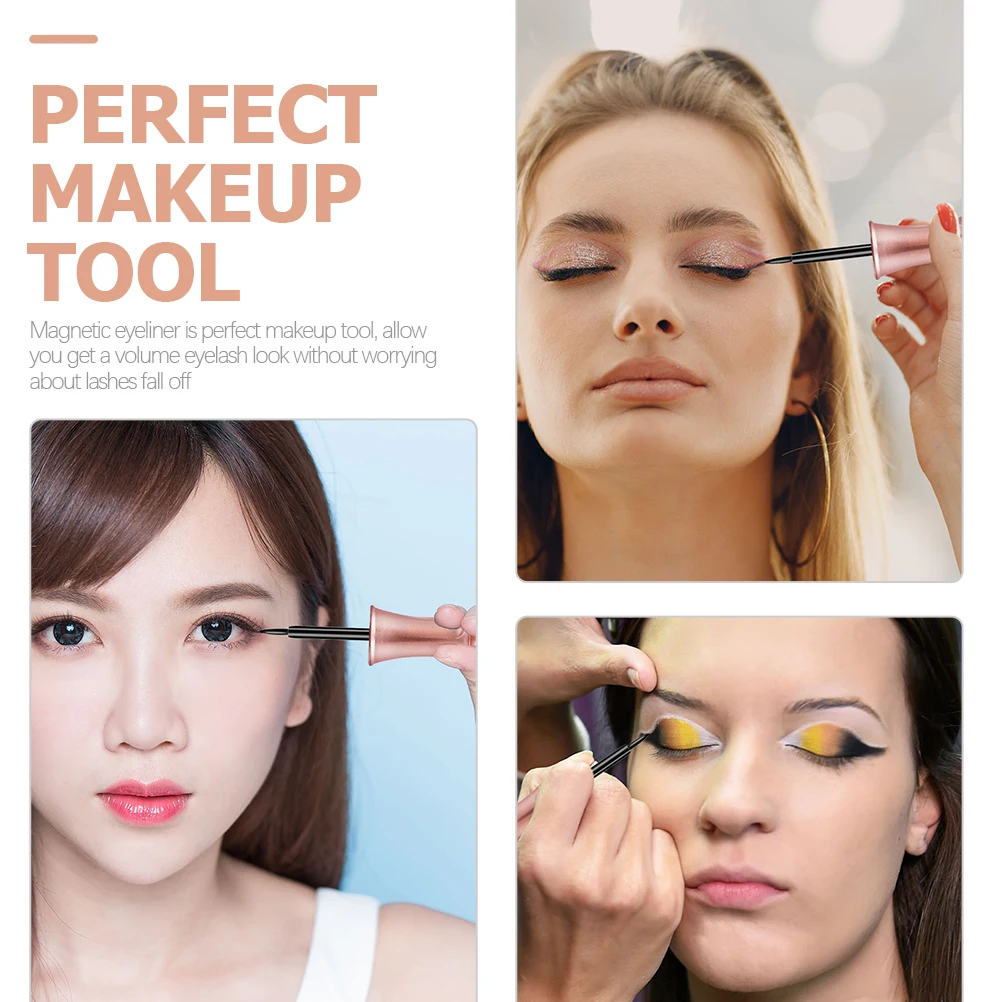 2 uds delineador de ojos magnético líquido 4Ml seguro de larga duración fuerte sujeción para pestañas postizas efecto de volumen compacto tamaño de viaje Mujer
