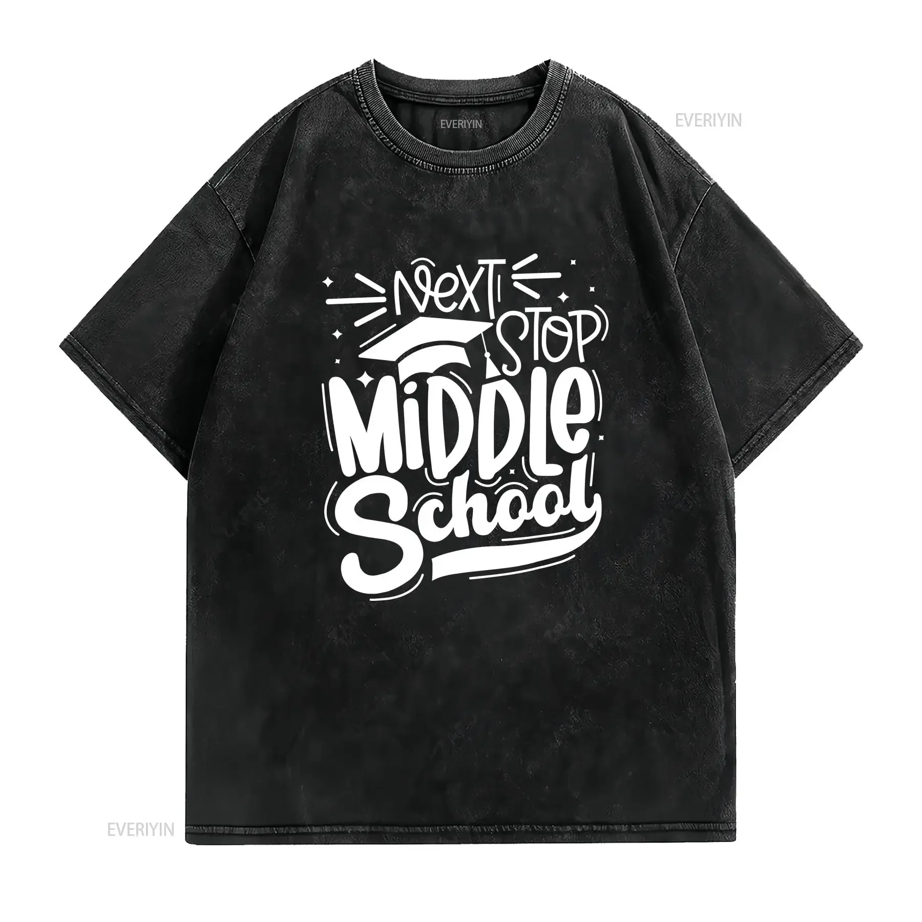 Next Stop Middle School 5th Grade Graduation Last Day T Shirt vintage Washed homme Comfortable Breathable Unisex fashion