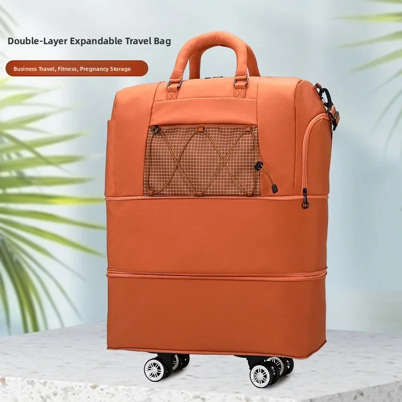 new-large-capacity-handheld-travel-bag-lightweight-stroller-bag-with-universal-wheels-luggage-storage-bag-for-men-casual-style