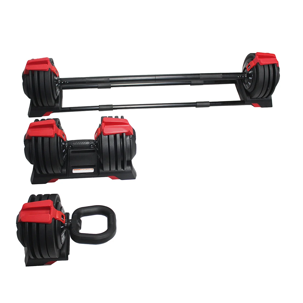 24KG/53LB 3-IN-1 Adjustable Dumbbell Kettlebell Barbell Set Adjustable Weight Dumbbell for Strength